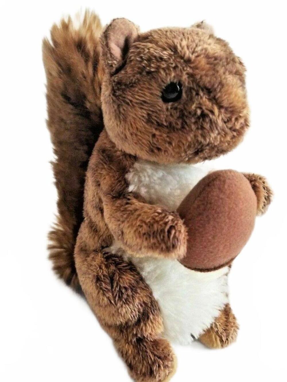Ty Beanie Baby Nutty the Squirrel Plush Stuffed Animal Holding Nut Fluffy Tail